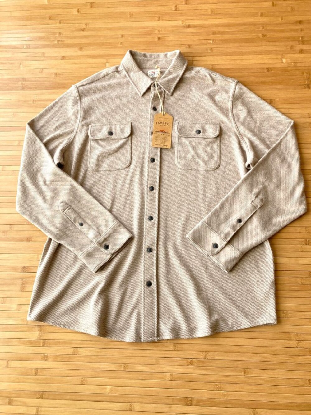 Faherty Legend Sweater Shirt Button Up Mens 1XL TALL Timber Twill NWT